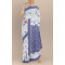COTTON HANDWOVEN WHITE SAREE WITH BLUE MOTIFS