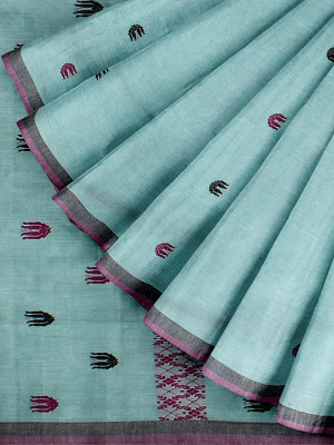 COTTON HANDWOVEN BLUE SAREE COTTON HANDWOVEN BLUE SAREE