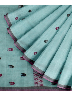 COTTON HANDWOVEN BLUE SAREE COTTON HANDWOVEN BLUE SAREE