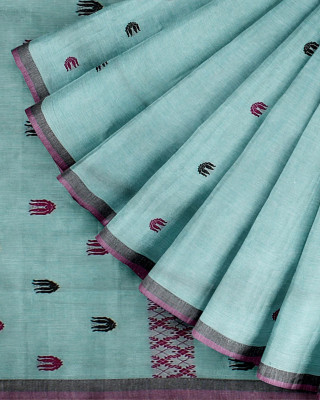 COTTON HANDWOVEN BLUE SAREE COTTON HANDWOVEN BLUE SAREE
