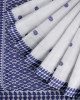 COTTON HANDWOVEN WHITE SAREE WITH BLUE MOTIFS