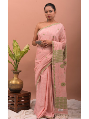 ERI  BABY PINK SILK SAREE (AHIMSA SILK) ERI  BABY PINK SILK SAREE (AHIMSA SILK)