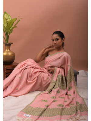 ERI  BABY PINK SILK SAREE (AHIMSA SILK) ERI  BABY PINK SILK SAREE (AHIMSA SILK)