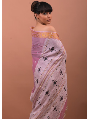 COTTON HANDWOVEN PASTEL PINK SAREE COTTON HANDWOVEN PASTEL PINK SAREE