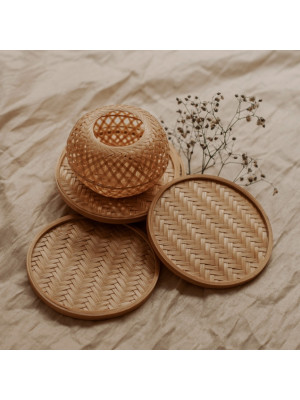Bamboo 6 Coasters amp Tissue Holder Set Bamboo 6 Coasters amp Tissue Holder Set