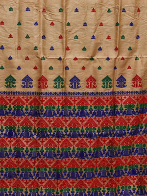 Handwoven Tussar Muga Silk Assam Saree