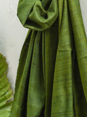 Dark Green (Onion Skin + Indigo Natural Dye)  Eri Silk stole Dark Green (Onion Skin + Indigo Natural Dye)  Eri Silk stole