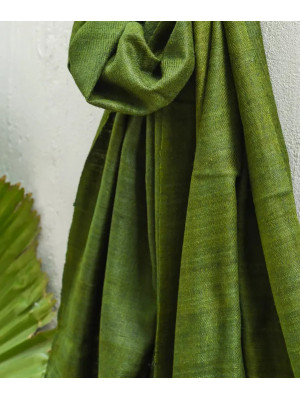 Dark Green (Onion Skin + Indigo Natural Dye)  Eri Silk stole
