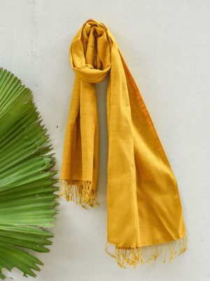 TURMERIC NATURAL DYE ERI SILK STOLE TURMERIC NATURAL DYE ERI SILK STOLE