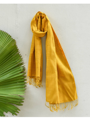 TURMERIC NATURAL DYE ERI SILK STOLE TURMERIC NATURAL DYE ERI SILK STOLE