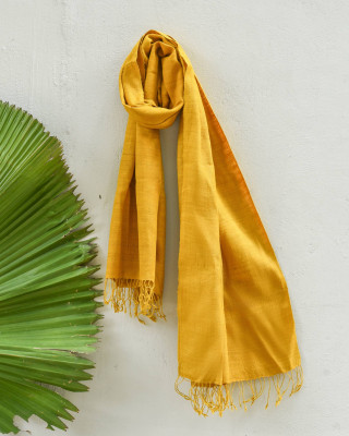TURMERIC NATURAL DYE ERI SILK STOLE TURMERIC NATURAL DYE ERI SILK STOLE