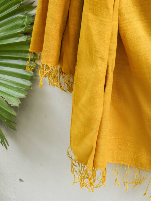 TURMERIC NATURAL DYE ERI SILK STOLE TURMERIC NATURAL DYE ERI SILK STOLE