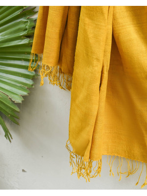 TURMERIC NATURAL DYE ERI SILK STOLE TURMERIC NATURAL DYE ERI SILK STOLE