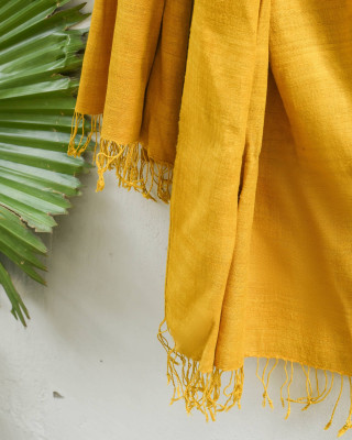 TURMERIC NATURAL DYE ERI SILK STOLE TURMERIC NATURAL DYE ERI SILK STOLE