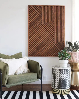 Exquisite Handmade Wooden Wall Panel