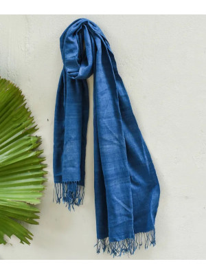 INDIGO NATURAL DYE ERI SILK STOLE INDIGO NATURAL DYE ERI SILK STOLE