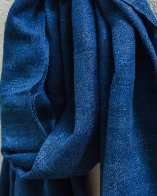 INDIGO NATURAL DYE ERI SILK STOLE INDIGO NATURAL DYE ERI SILK STOLE