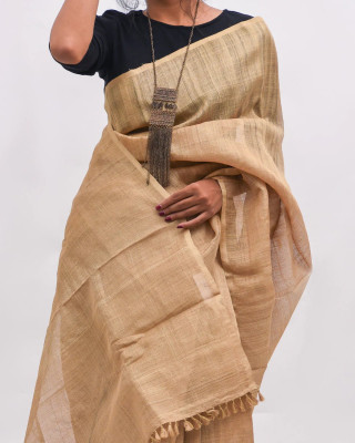 Assamese Muga Plain Saree