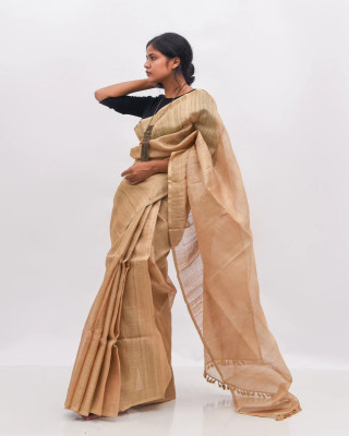 Assamese Muga Plain Saree