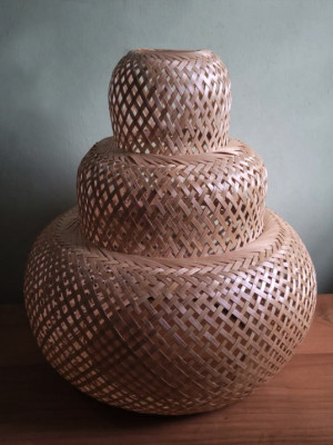 Handcrafted Temple Design Bamboo Lampshade Handcrafted Temple Design Bamboo Lampshade