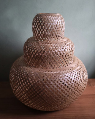 Handcrafted Temple Design Bamboo Lampshade Handcrafted Temple Design Bamboo Lampshade