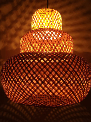 Handcrafted Temple Design Bamboo Lampshade