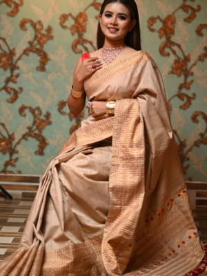 Tussar Silk Saree Rose Gold Tussar Silk Saree Rose Gold